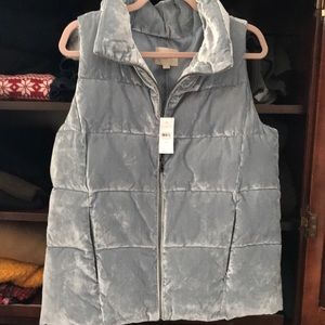 Loft women’s light blue velvet vest